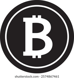 Bitcoin icon illustration, virtual currency icon