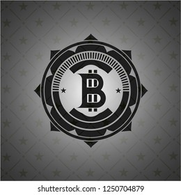 bitcoin icon inside black badge