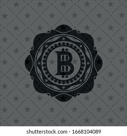 bitcoin icon inside black badge