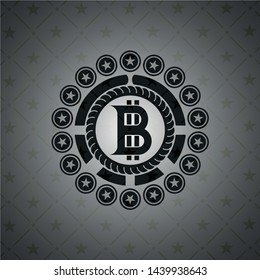 bitcoin icon inside black emblem