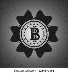 bitcoin icon inside dark badge