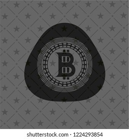 bitcoin icon inside realistic black emblem