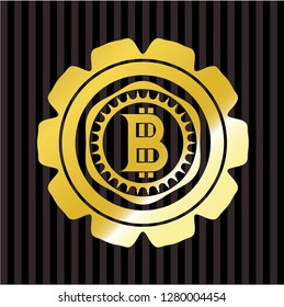 bitcoin icon inside shiny badge