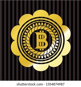 bitcoin icon inside shiny badge