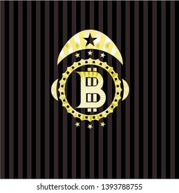 bitcoin icon inside shiny badge