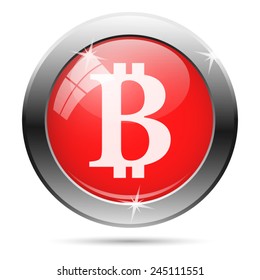 Bitcoin icon. Internet button on white background. 