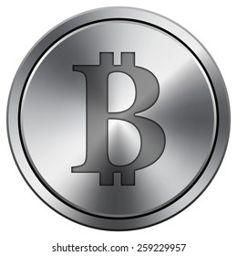 Bitcoin icon. Internet button on white background. EPS10 Vector. 