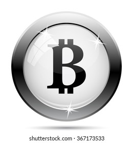 Bitcoin icon. Internet button on white background. EPS10 vector.
