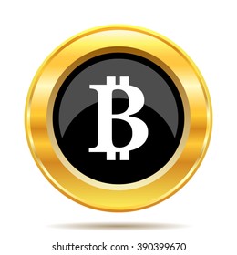 Bitcoin icon. Internet button on white background. EPS10 vector.