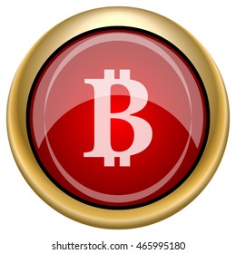 Bitcoin icon. Internet button on white background. EPS10 vector.
