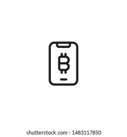 Bitcoin icon for internet money. Crypto currency icon and coin image for using in web projects or mobile applications. Blockchain based secure cryptocurrency. Isolated vector illustration.