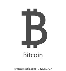 Bitcoin icon for internet money. Crypto currency symbol for using in web projects or mobile applications. Blockchain based secure cryptocurrency. Isolated vector sign.
