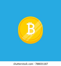 Bitcoin Icon Isolated. Cryptocurrency symbol illustration. Internet Money Concept.
