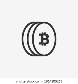 Bitcoin icon isolated on background. Cryptocurrency symbol modern, simple, vector, icon for website design, mobile app, ui. Vector Illustration