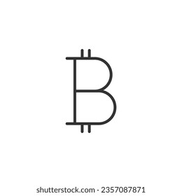 Icono de bitcoin aislado en fondo blanco. Símbolo criptodivisa moderno, simple, vector, icono para el diseño de sitios web, aplicación móvil, ui. Ilustración vectorial