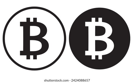 Bitcoin icon isolated on white background. Cripto currency digital money vector symbol.