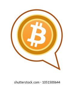 Bitcoin icon isolated vector illustration