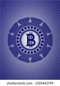 bitcoin icon with jean texture