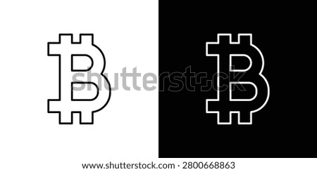 Bitcoin icon line glyph pack