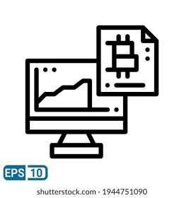 Bitcoin icon in line style isolated on white background. EPS 10
