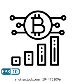 Bitcoin icon in line style isolated on white background. EPS 10
