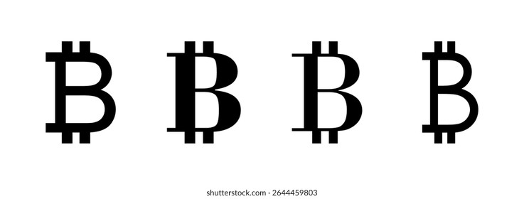 Bitcoin ícone logotipo design. sinal de bitcoin e símbolo. símbolo de pagamento. criptomoeda logotipo