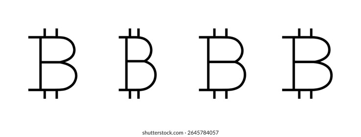 Bitcoin ícone logotipo design. sinal de bitcoin e símbolo. símbolo de pagamento. criptomoeda logotipo
