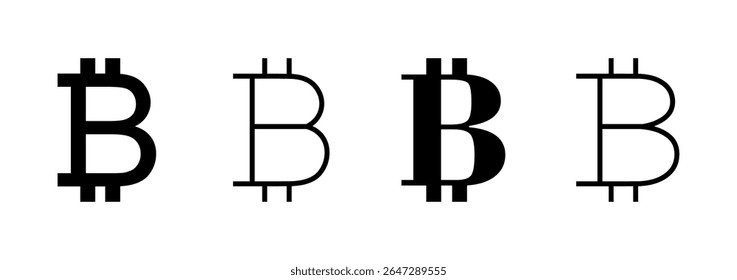 Bitcoin ícone logotipo design. sinal de bitcoin e símbolo. símbolo de pagamento. criptomoeda logotipo