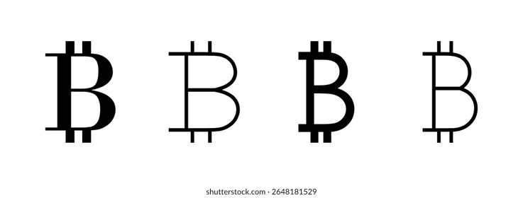 Bitcoin ícone logotipo design. sinal de bitcoin e símbolo. símbolo de pagamento. criptomoeda logotipo