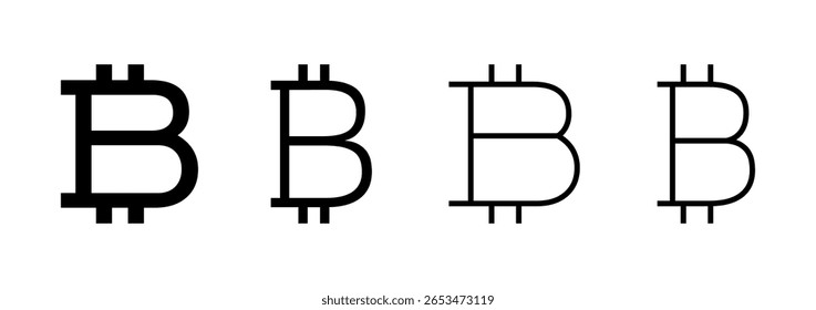 Bitcoin ícone logotipo design. sinal de bitcoin e símbolo. símbolo de pagamento. criptomoeda logotipo