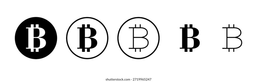 Diseño del logotipo del icono de Bitcoin. signo y símbolo de bitcoin. símbolo de pago. logotipo de criptomoneda