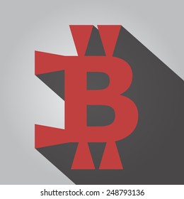 Bitcoin  icon long shadow 