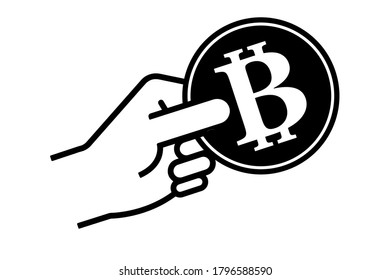 Bitcoin-Symbol auf weißem Hintergrund