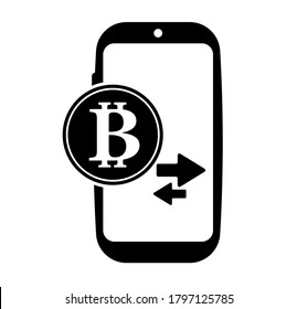 Bitcoin-Symbol auf weißem Hintergrund