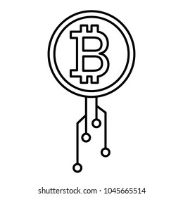 Bitcoin icon. Outline illustration of Bitcoin vector icon for web and advertising