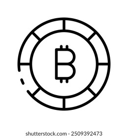 bitcoin icon. Outline style design isolated on white background