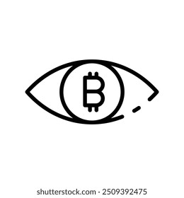 bitcoin icon. Outline style design isolated on white background