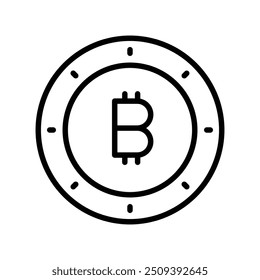 bitcoin icon. Outline style design isolated on white background