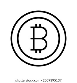 bitcoin icon. Outline style design isolated on white background