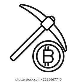 Bitcoin icon outline vector. Crypto business. Digital finance