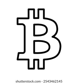 Bitcoin-Symbol Umrissvektor für Web-UI