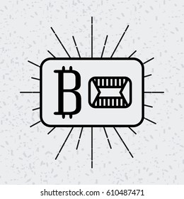 bitcoin icon over white background. vector illustration