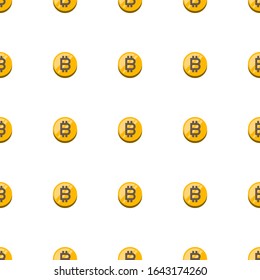 bitcoin icon pattern seamless isolated on white background. Editable flat bitcoin icon. bitcoin icon pattern for web and mobile.