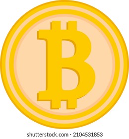El icono de Bitcoin. Símbolo de pago. El logo de la criptodivisa. Un simple vector sobre un fondo blanco.