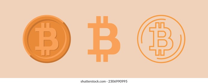 
Icono de bitcoin, símbolo de pago. Logo de Cryptocurrency. Vector simple.