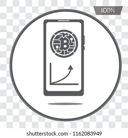 Bitcoin icon. Pile of coins. icon vector isolated on white background.