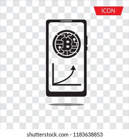Bitcoin icon. Pile of coins. icon vector isolated on white background.