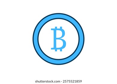 Bitcoin icon. icon related to Payment. suitable for web site, app, user interfaces, printable etc. flat line icon style. simple vector design editable