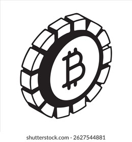 Bitcoin Icon Representing Cryptocurrency, Digital Finance, and Blockchain