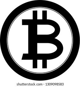 Bitcoin icon in round circle vector.